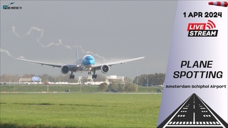 LIVE Arrivals from Amsterdam Schiphol Airport | April 1 Plane Spotting |