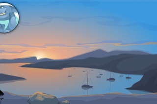 Seascape sunset. Speed art in Inkscape.