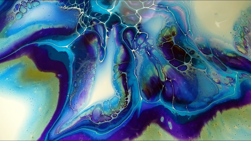 (214) Bloom technique with my pouring medium Acrylic pouring Fluid