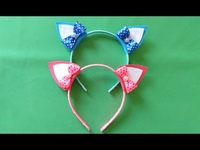 ободок с ушками. ушки из фоамирана на ободке. ушки кошки из фоамирана. заколки ушки. ушки из фоамирана своими руками.