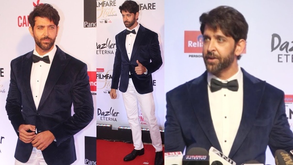 Handsome Hunk Hrithik Roshan At Filmfare Glamour and Style Awards 2017 Red