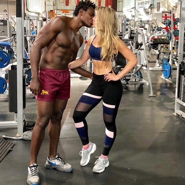 Interracial petite stockings gym